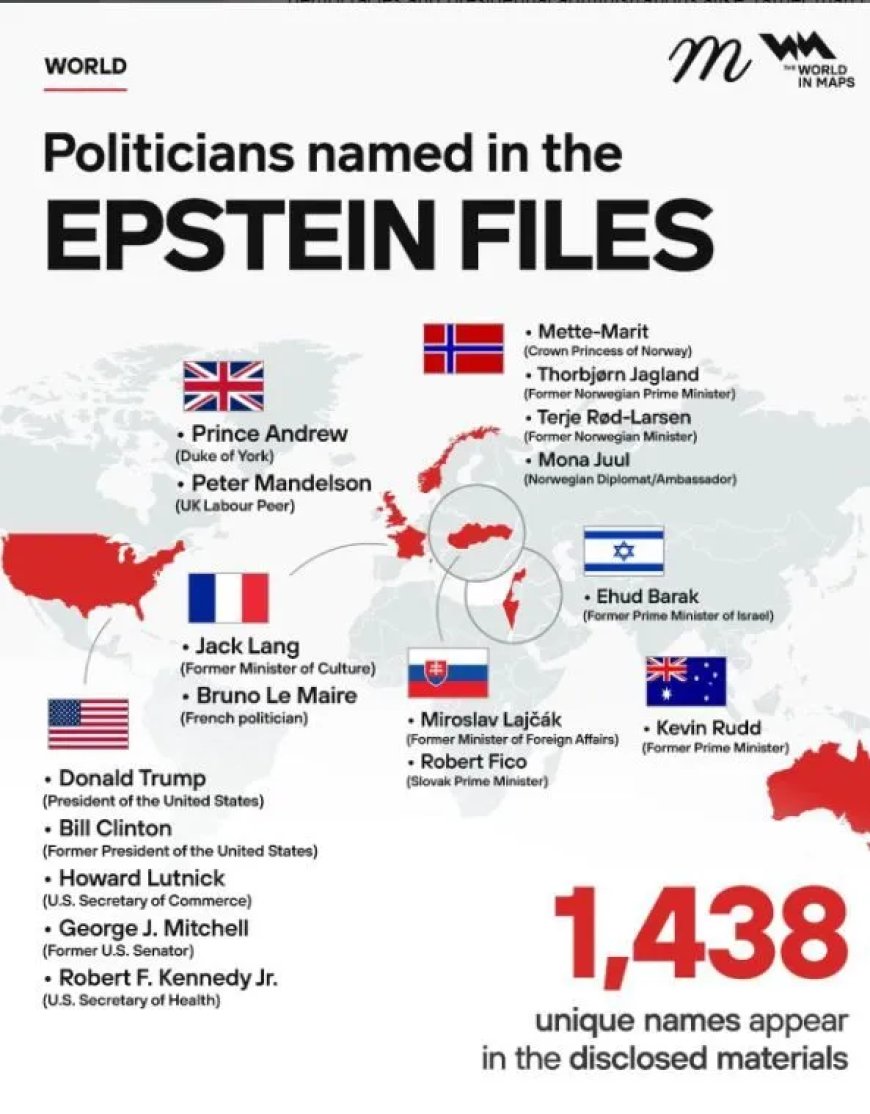 Wereldwijde Politieke Namen in Openbaar Gemaakte Epstein-Documenten