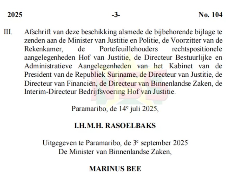 Administratieve vermelding minister Bee geen inhoudelijke betrokkenheid