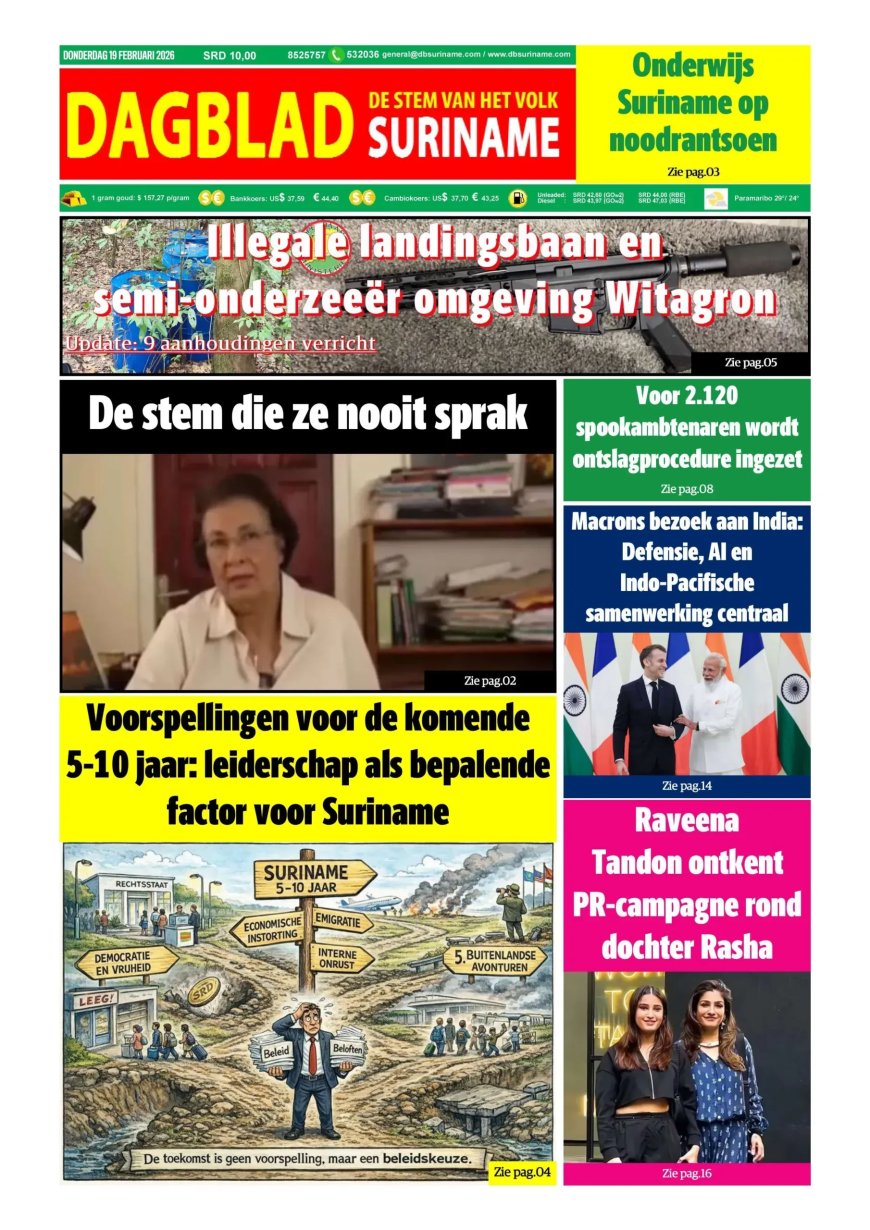 Dagblad Suriname, donderdag 19 februari 2026