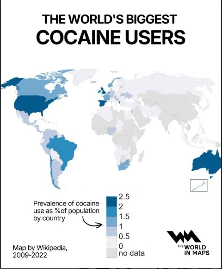 Wereldwijde verschillen in cocaïnegebruik volgens VN-gegevens