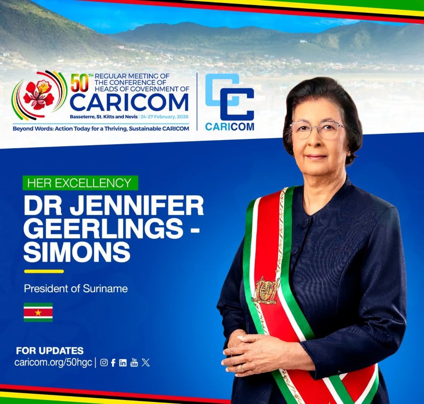 President Simons naar St. Kitts & Nevis voor Caricom-top