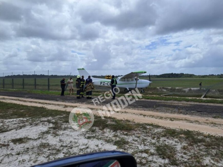 Leerling-piloot maakt noodlanding bij Wit Santi na motorproblemen