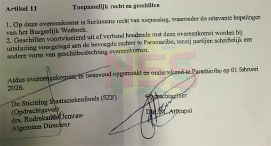 Vijf-jarig overeenkomst Monché Atompai van ruim SRD 95.000 per maand boven water