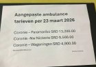 Zorgen in Coronie over stijgende ambulancekosten