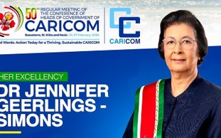 President Simons keert terug van 50ste CARICOM-Staatshoofdenvergadering