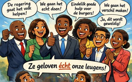 De belofte fabriek van de lachende politici
