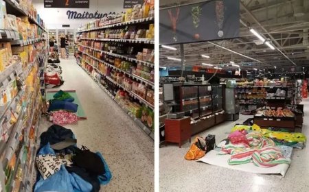 Man slaapt in supermarkt voor experiment