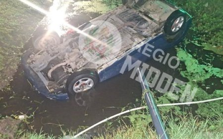 Automobilist belandt in goot na inschattingsfout