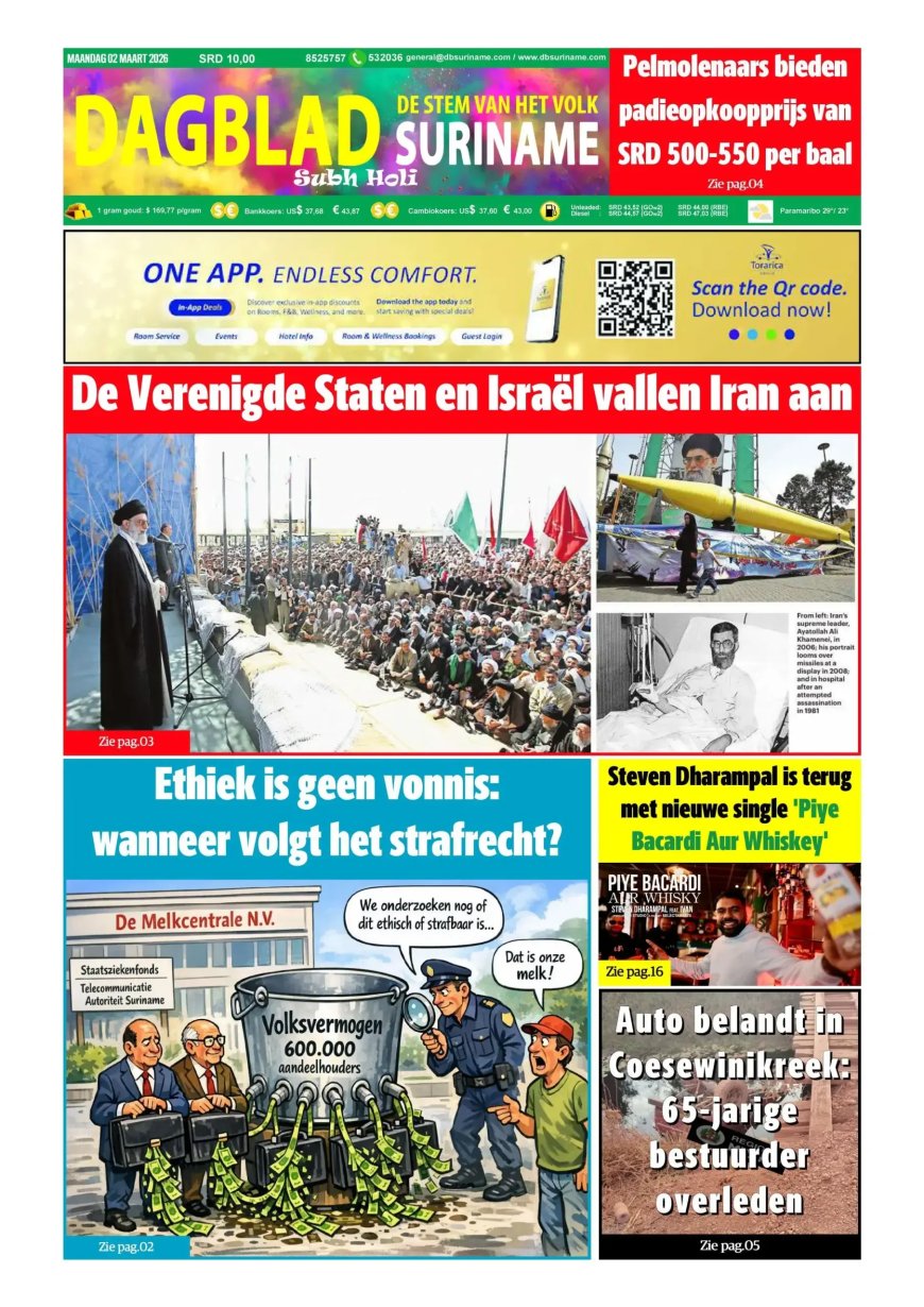 Dagblad Suriname, maandag 2 maart 2026