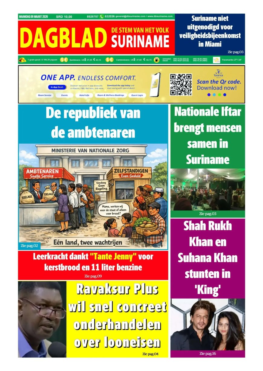 Dagblad Suriname, maandag 9 maart 2026