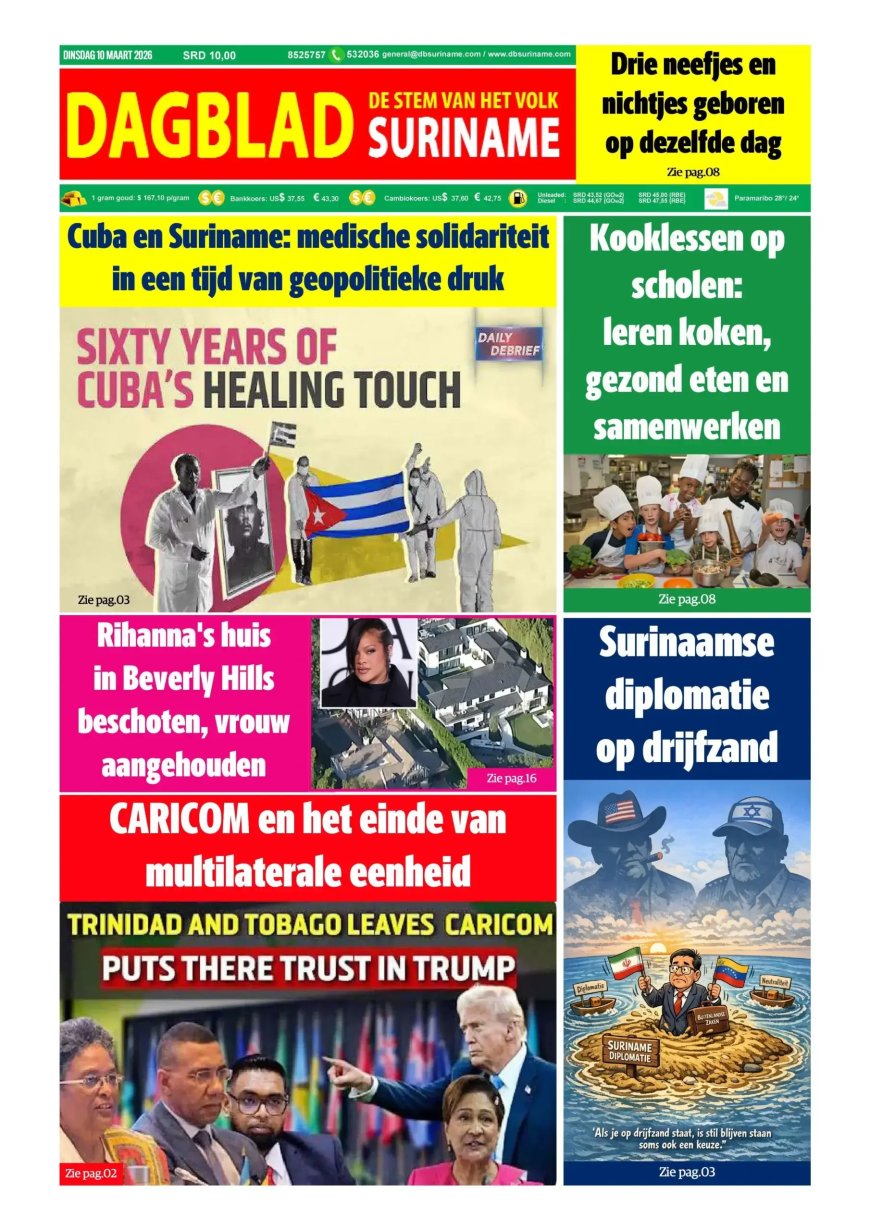 Dagblad Suriname, dinsdag 10 maart 2026