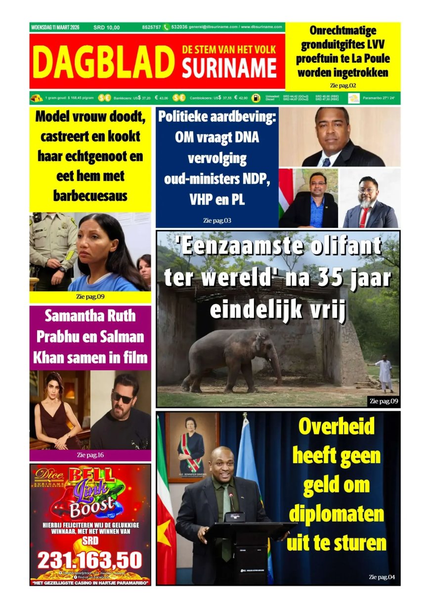 Dagblad Suriname, woensdag 11 maart 2026