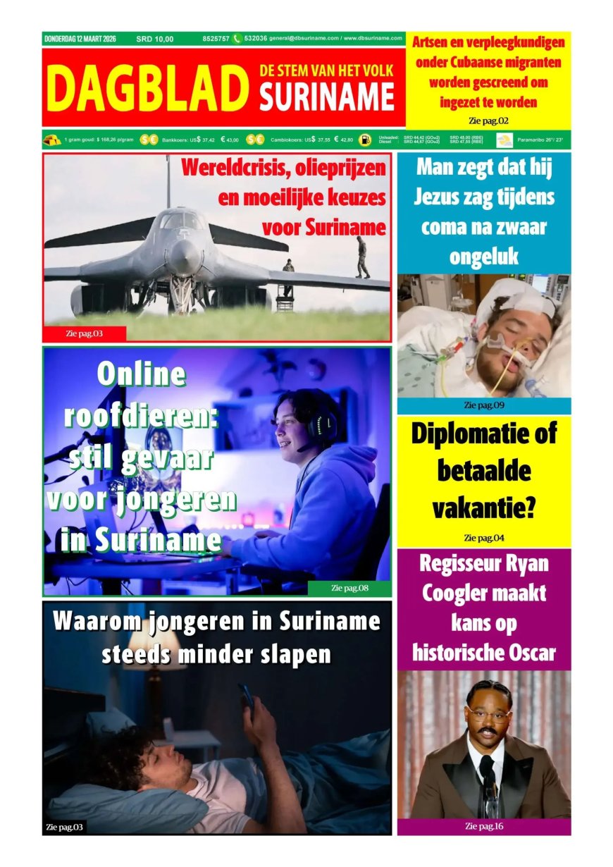 Dagblad Suriname, donderdag 12 maart 2026