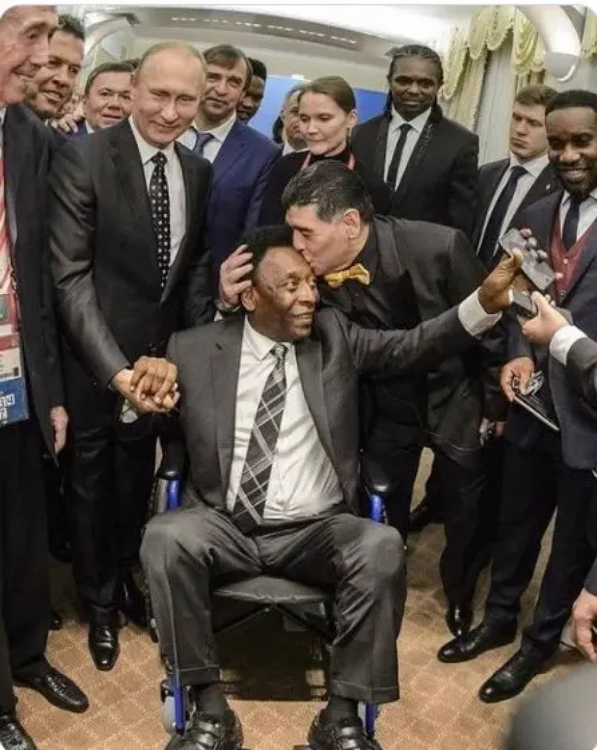 Pelé en Maradona ontmoeten Poetin in Moskou