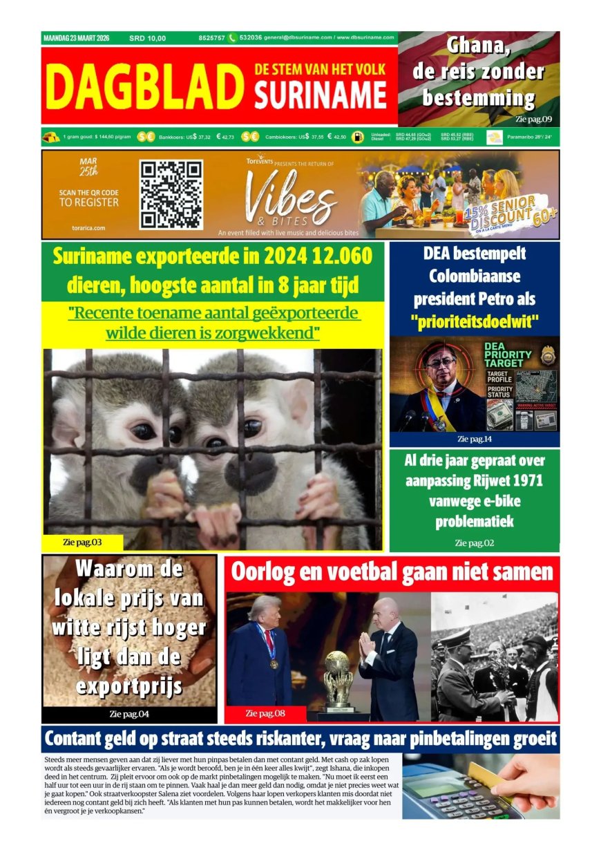 Dagblad Suriname, maandag 23 maart 2026