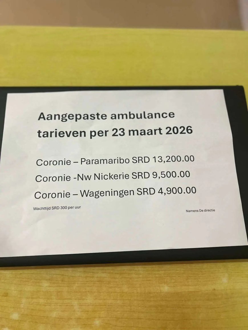 Zorgen in Coronie over stijgende ambulancekosten