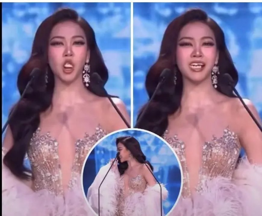 Kroon kandidate verliest tanden op podium, maar blijft kalm