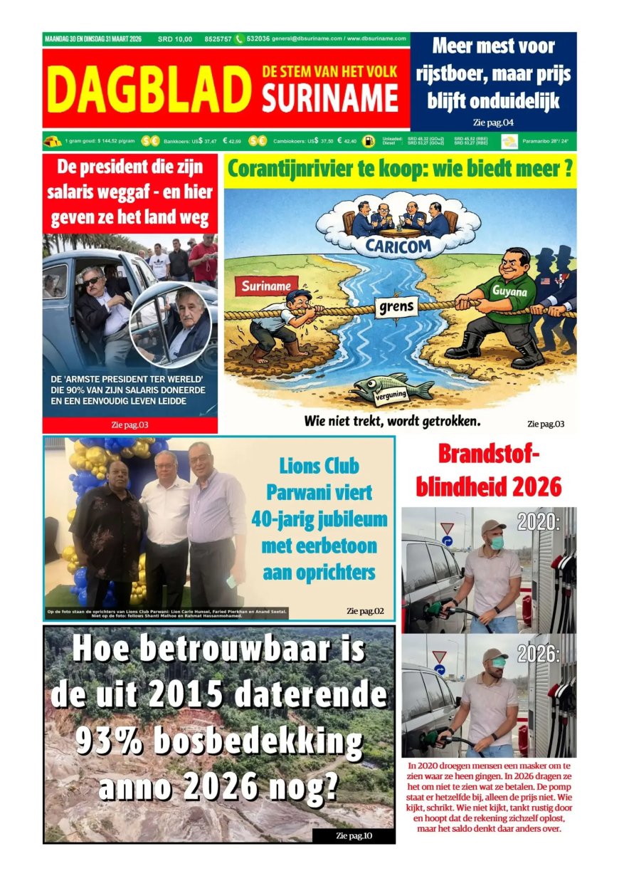 Dagblad Suriname, maandag 30 maart 2026
