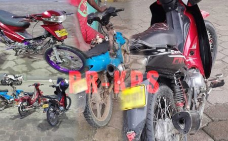 Politie Jarikaba houdt verkeerscontrole