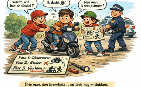 Drie dieven, één bromfiets