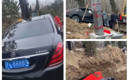 Chinese zakenman laat zich begraven in zijn Mercedes: autoriteiten starten onderzoek