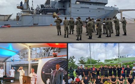 Frans marineschip versterkt defensiesamenwerking met Suriname