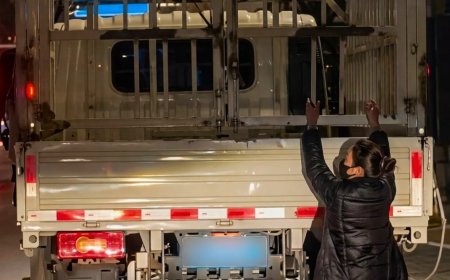 Opmerkelijk – Chinese vrouw klampt zich uit jaloezie vast aan achterkant truck  van haar man
