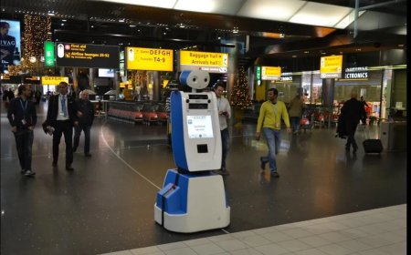 Robot als collega op luchthaven