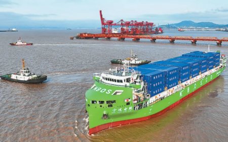 Opmerkelijk – Grootste volledig elektrische intelligente containerschip ter wereld voltooit e