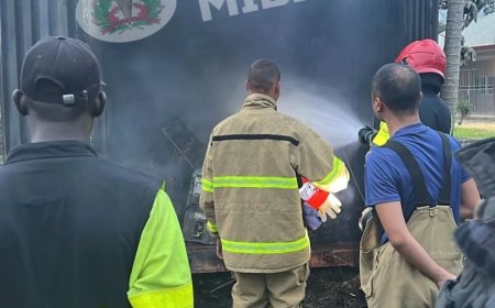 Container met inhoud door brand verwoest als gevolg vermoedelijke grasbrand