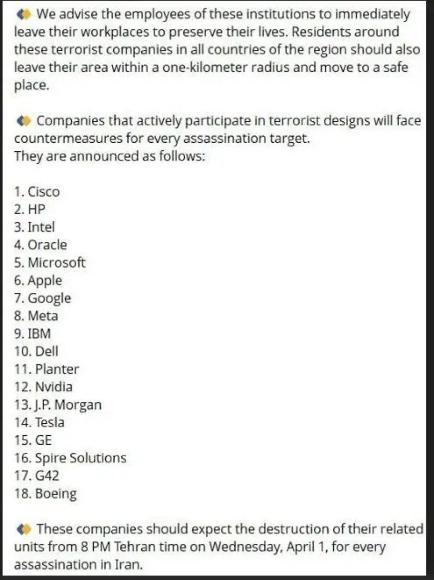 IRGC dreigt met aanvallen op grote techbedrijven in Midden-Oosten