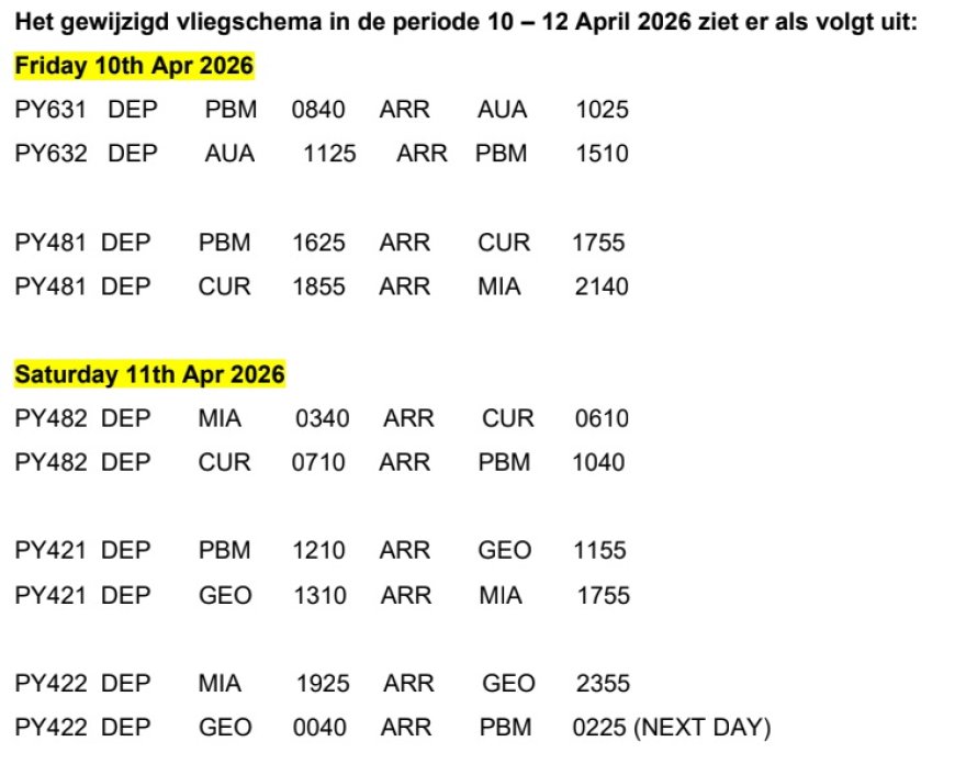 Tekort torenpersoneel Zanderij: SLM past vluchtschema aan