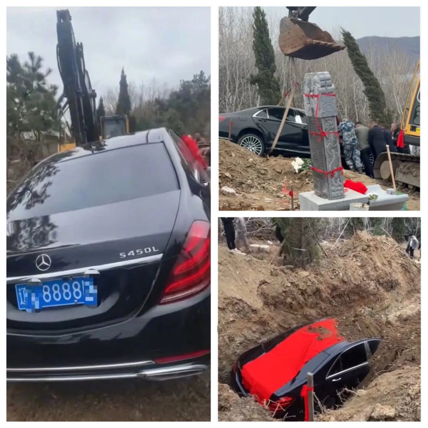 Chinese zakenman laat zich begraven in zijn Mercedes: autoriteiten starten onderzoek