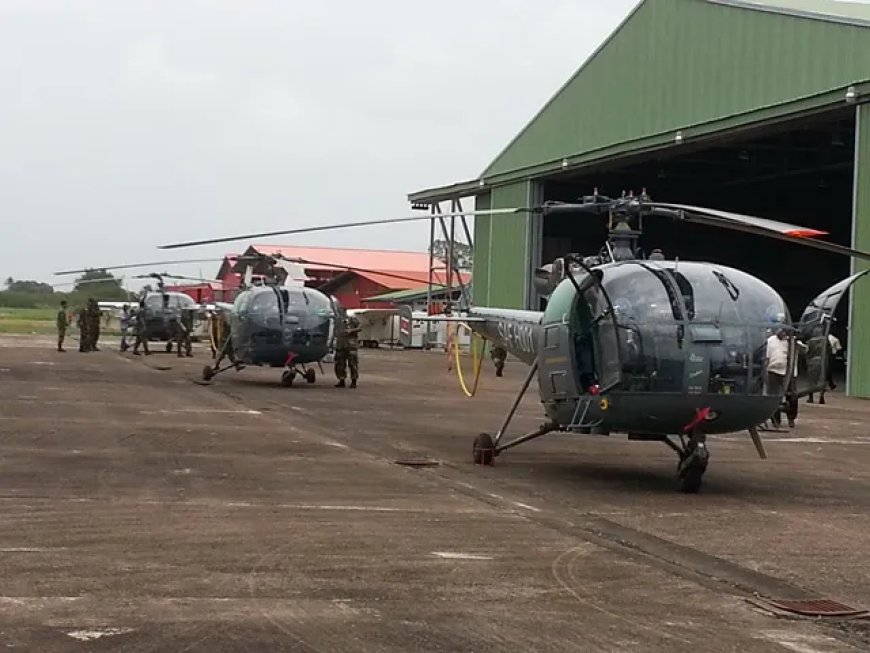 Legerhelikopters Suriname gesignaleerd in de lucht
