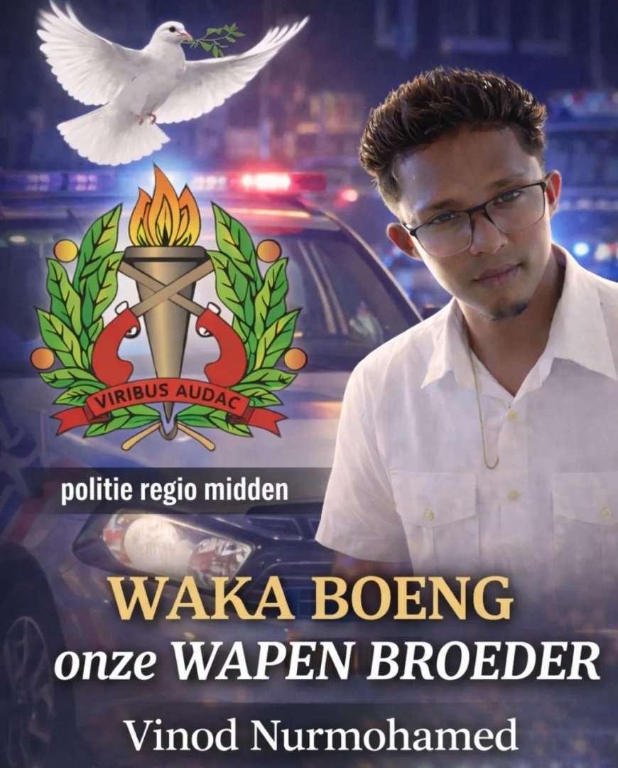 Korps Politie Suriname neemt afscheid van aspirant-agent Justin Nurmohamed