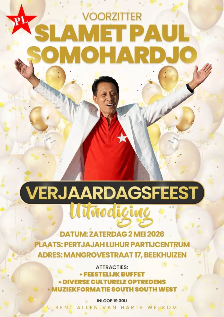 Feest rond jarige PL-voorzitter Somet Paul Somohardjo