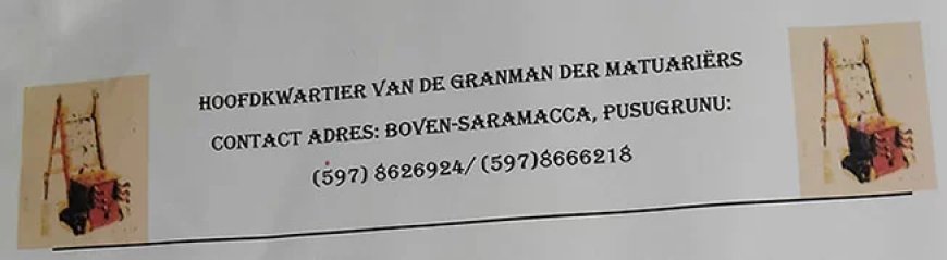 Granman Matuariërs slaat alarm over illegale activiteiten in Matawai-gebied