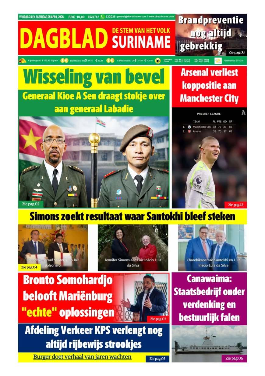 Dagblad Suriname, vrijdag 24 april 2026