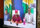 President Simons voert online gesprek met Guyanese collega Ali over klimaatverandering en wat