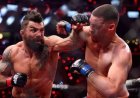 Mike Perry verslaat Nate Diaz in bloedig gevecht