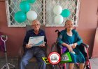 Diamanten huwelijk echtpaar Hardjopawiro-Djais in Paramaribo-Noord