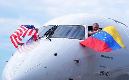 Eerste rechtstreekse vlucht VS-Venezuela in 7 jaar landt in Caracas