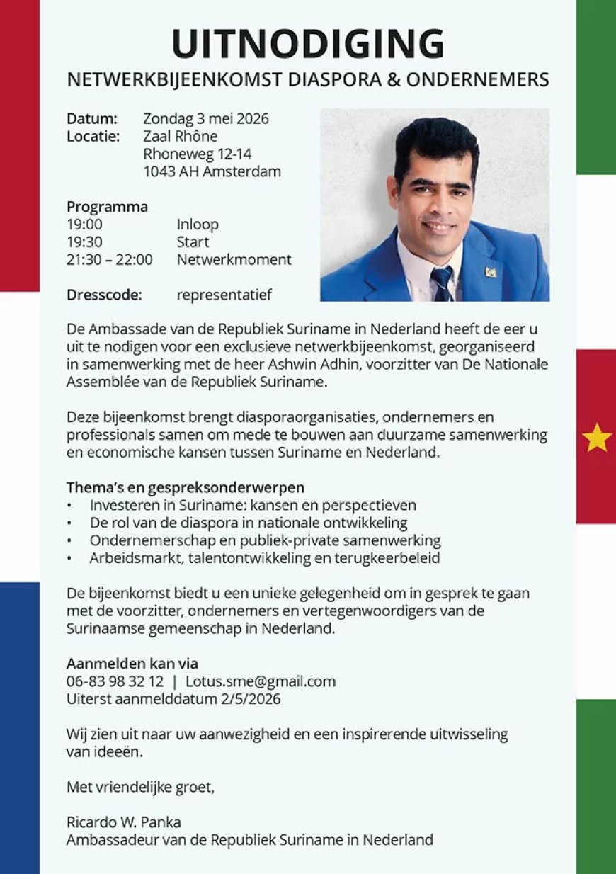 Adhin: Ik heb geen afspraak met DIN over organisatie bijeenkomst