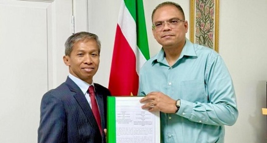 Suriname en Indonesië tekenen overeenkomst voor training in voedselverwerking