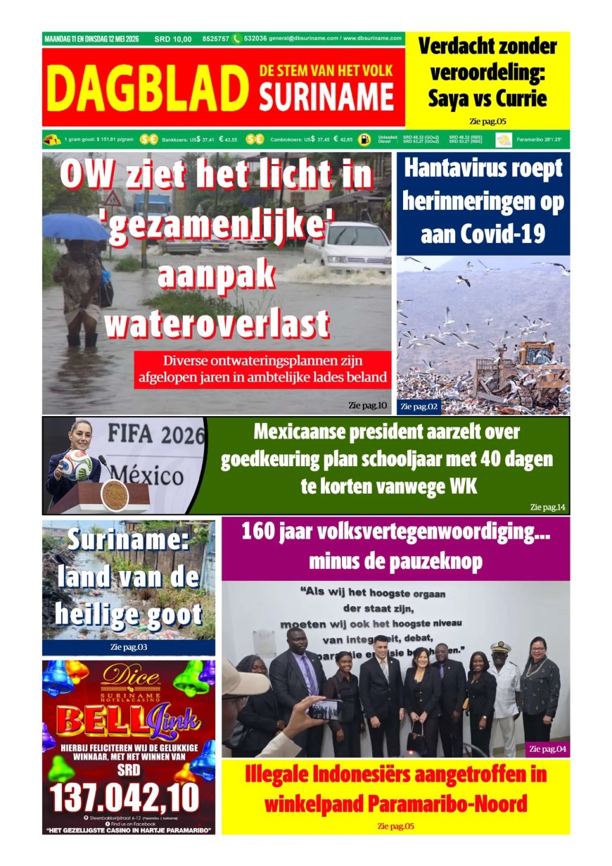 Dagblad Suriname, maandag 11 mei 2026