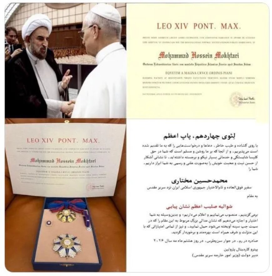 Paus Leo XIV onderscheidt Iraanse ambassadeur met hoge Vaticaanse eer