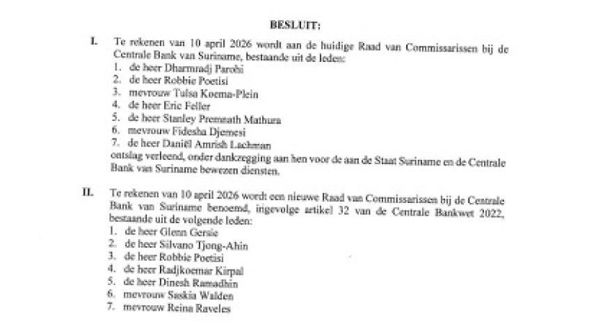 Ontslag voltallige CBvS-raad roept vragen op over naleving Bankwet