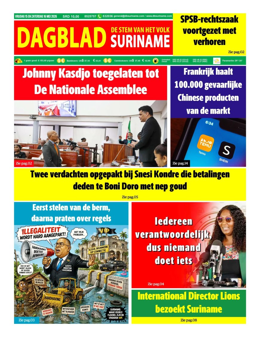 Dagblad Suriname, vrijdag 15 mei 2026