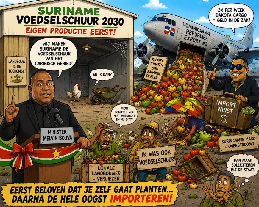 Voedselschuur met buitenlandse tomaten