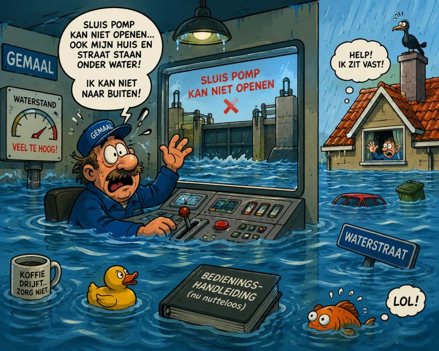 Pompbediende van gemaal in de problemen…????